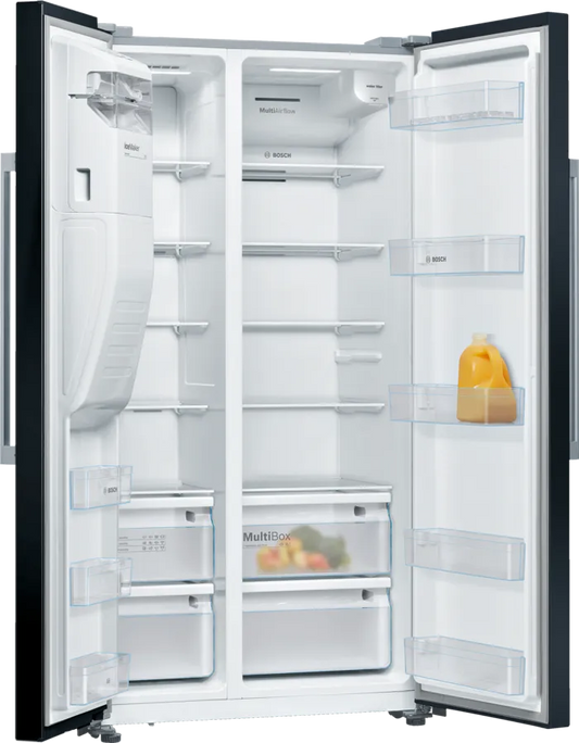 ثلاجة سايد باي سايد اسود سلسلة 6 من بوش