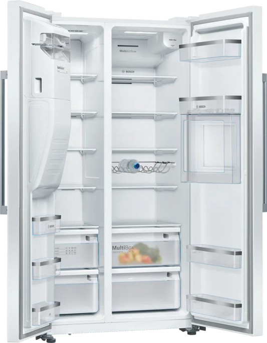 ثلاجة سايد باي سايد ابيض الستايل الأمريكي من بوش