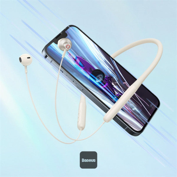 سماعة بلوتوث باسيوس Bowie P1 الرياضية - بطارية 30 ساعة ومقاومة للماء IPX5 (أبيض)
