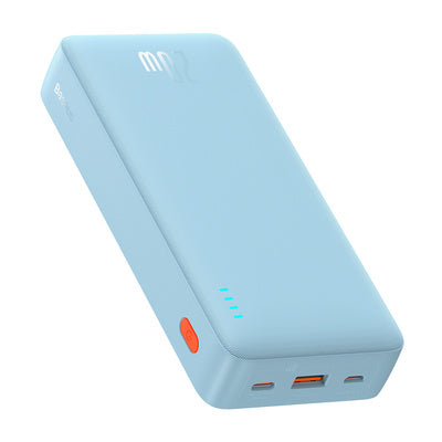 باسيوس باور بانك Airpow 20000 مللي أمبير 20 واط أزرق (مع كابل USB→C)