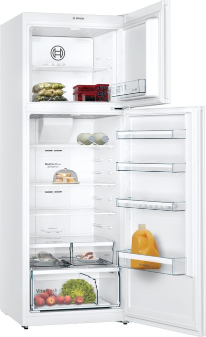 ثلاجة فريزر علوي ابيض من بوش