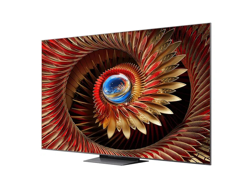 The 65-inch TCL C8K screen-QD-MINI LED Premium, up to 3840 dwelling area, brightness of 4,500 candles, HDR, and 28Hz update rates for games