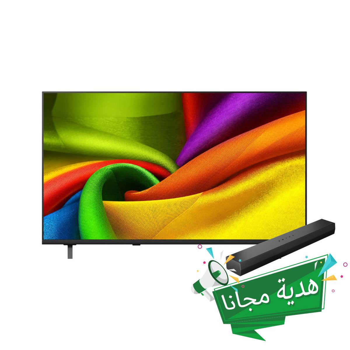 شاشة ال جي نانو 55 بوصة 4K موديل 55NU840B6LA مع ساوند بار هدية