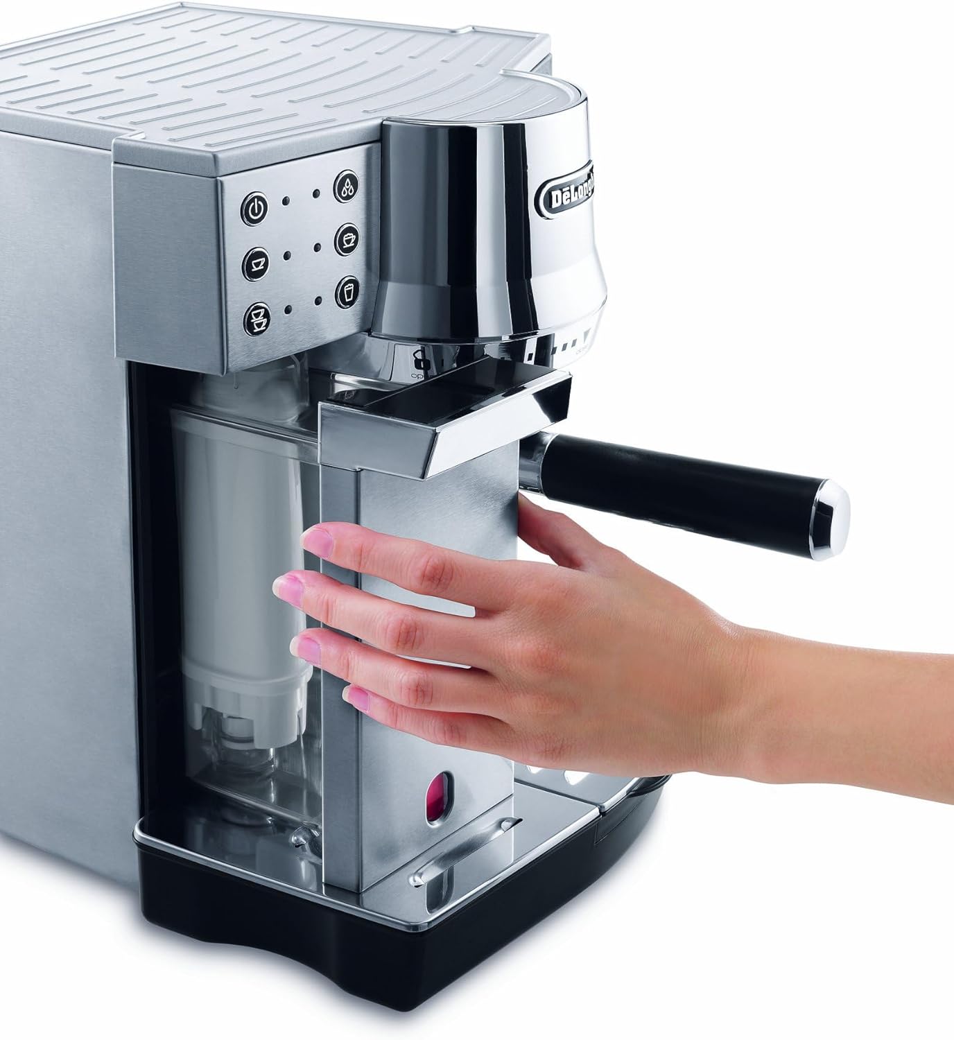ماكينة القهوة De'Longhi EC850.MS هي ماكينة نصف أوتوماتيكية مخصصة لعشاق القهوة