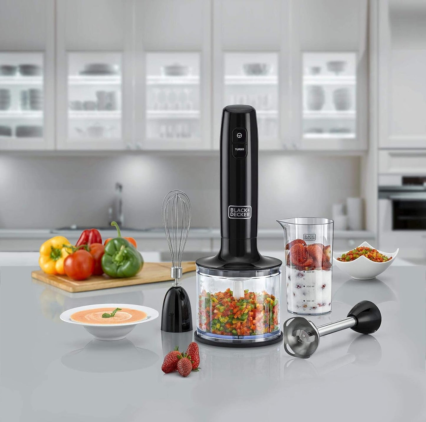 Hand mixer 3 in 1 Black + Dicker HB600-B5 with a chopper, 600 w