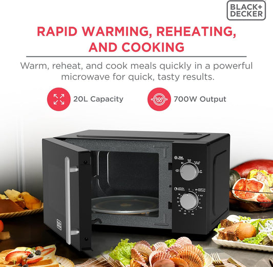 Black microwave oven MZ2005p-B5, 20 liters