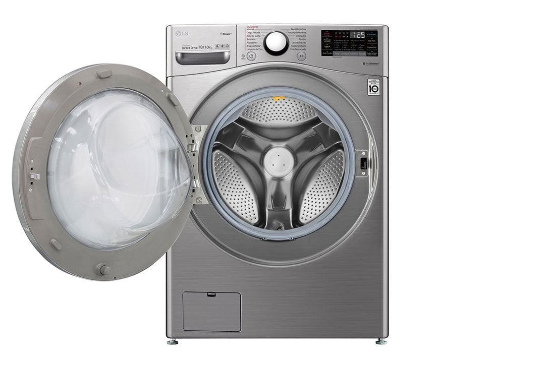 LG washing machine and dryer with a capacity of 10/18 kg and direct payment engine technology and steam