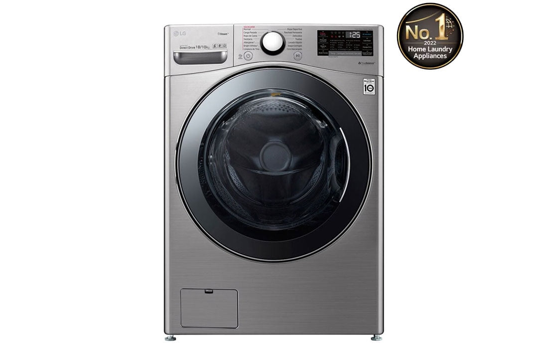 LG washing machine and dryer with a capacity of 10/18 kg and direct payment engine technology and steam