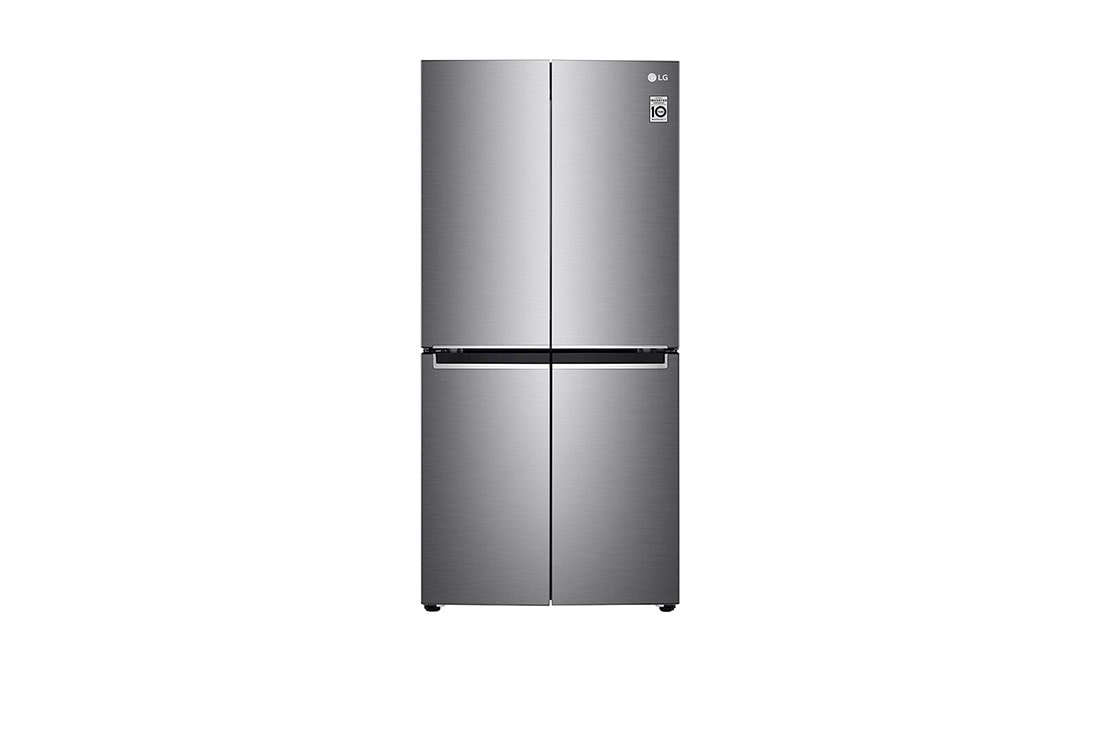 LG refrigerator with four doors, 594 liters, equipped with smart diagnostic technology.