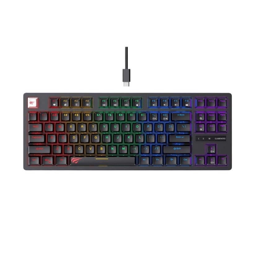 لوحة مفاتيح الألعاب Havit KB892L باللون الأسود