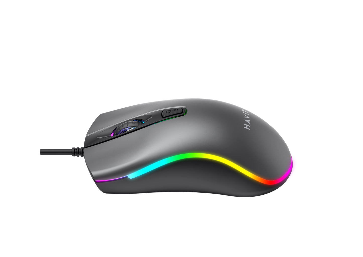 فأرة هافيت MS72 السلكية مع إضاءة RGB - أصفر ذهبي