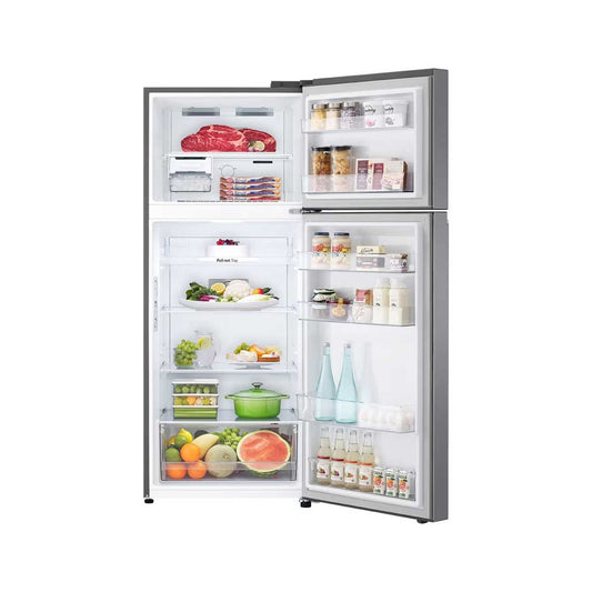 LG GNB-562GVEP refrigerator with a 375-liter upper freezer, equipped with Linear Cooling technology and Smart Inverter technology