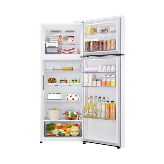 LG GNB-682FVWP refrigerator with a capacity of 493 liters, white color, equipped with Smart Inverter technology
