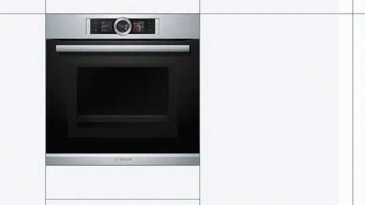 Electric oven equipped with a microwave stanish steel 8 Bush series
