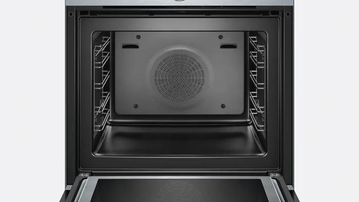 Electric oven equipped with a microwave stanish steel 8 Bush series