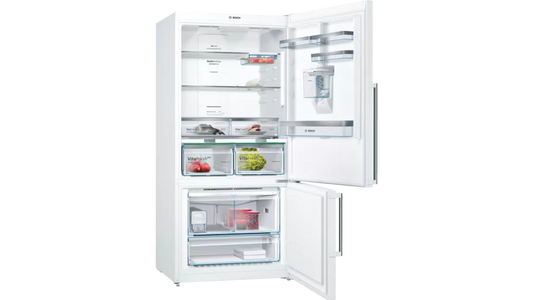 ثلاجة XXL فريزر سفلي ابيض سلسلة 6 من بوش