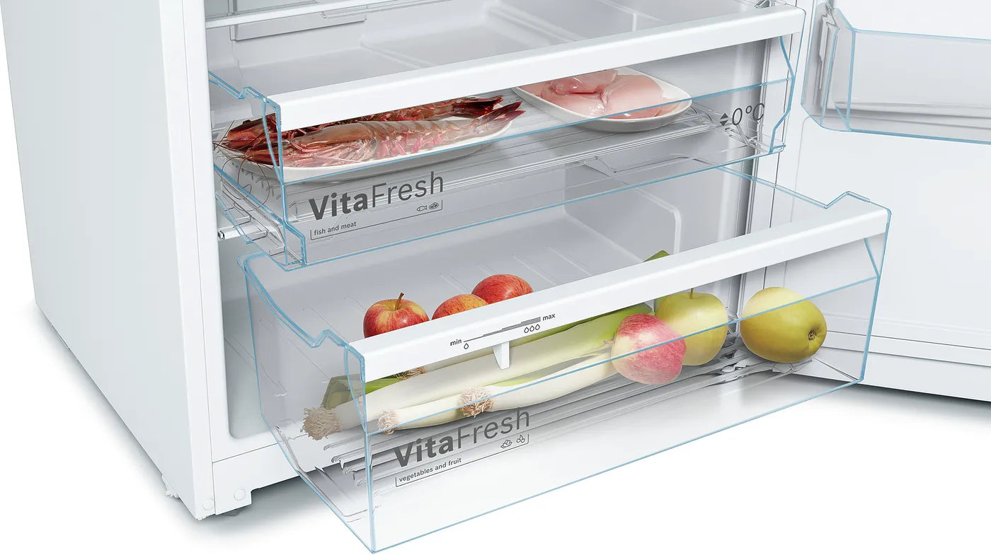 ثلاجة فريزر علوي ابيض سلسلة 2 من بوش