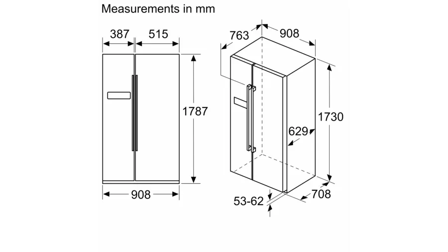 ثلاجة سايد باي سايد ستانلس ستيل سلفر سلسلة 4 من بوش