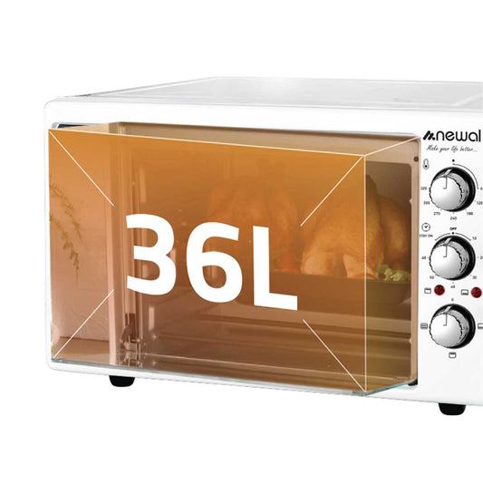 NEWAL MOV-1537/05 فرن ميكروويف، سعة 36 لتر، 1600 واط، فضي فرن نوال