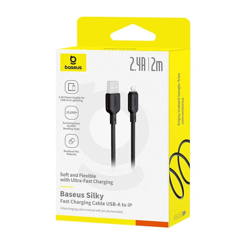 كابل باسيوس Silky آيفون 2 متر أسود