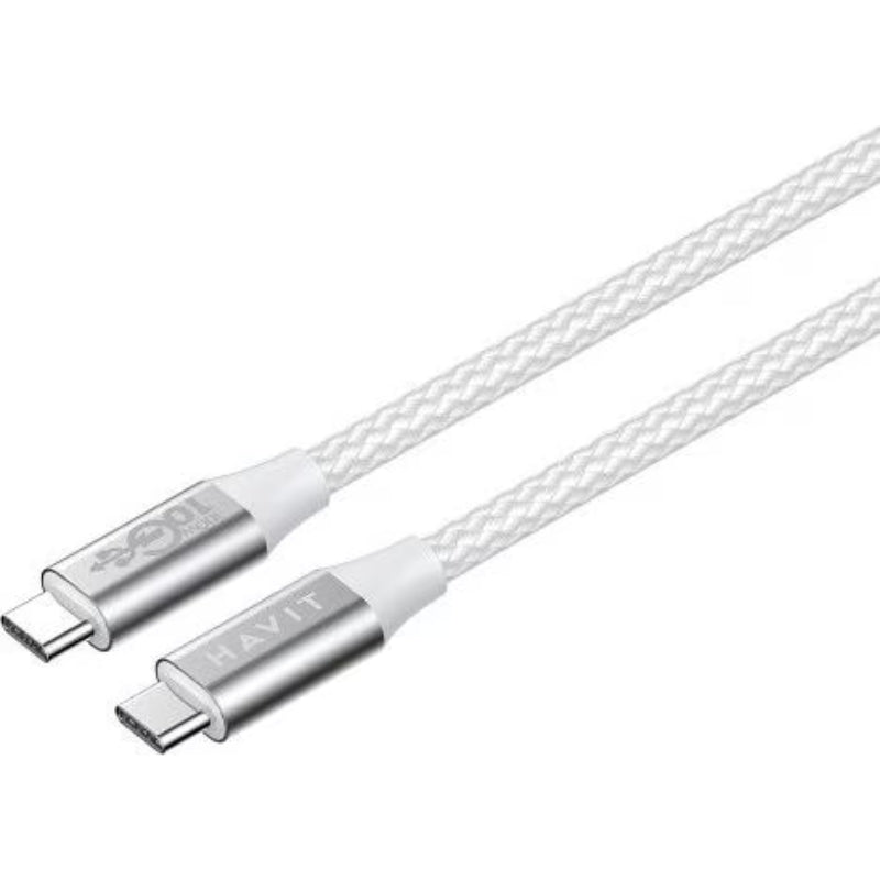 كابل Havit CB6311 نوع C إلى L بطول 1 متر وقدرة 30 واط، اللون الأبيض