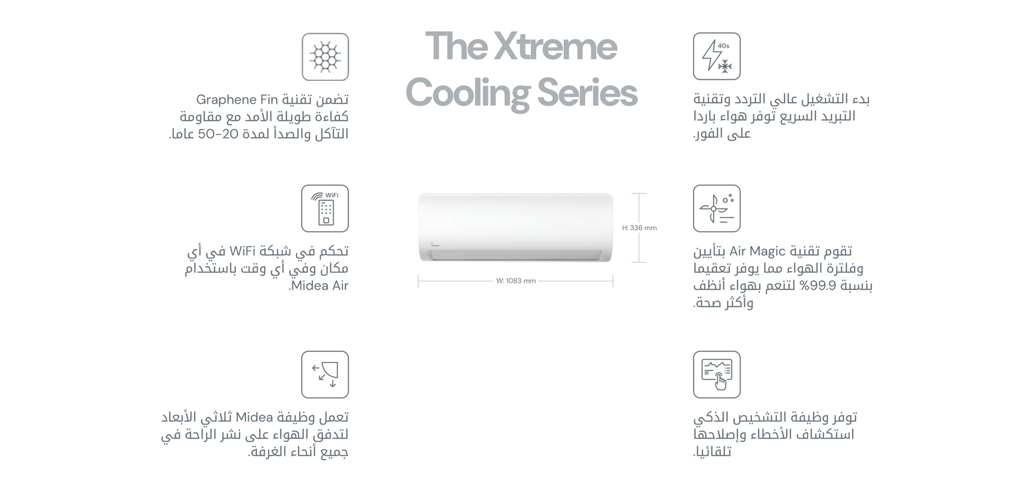 Midia 2 tons Midea Xtreme Cooling Wall Ac (Heat & Cool)