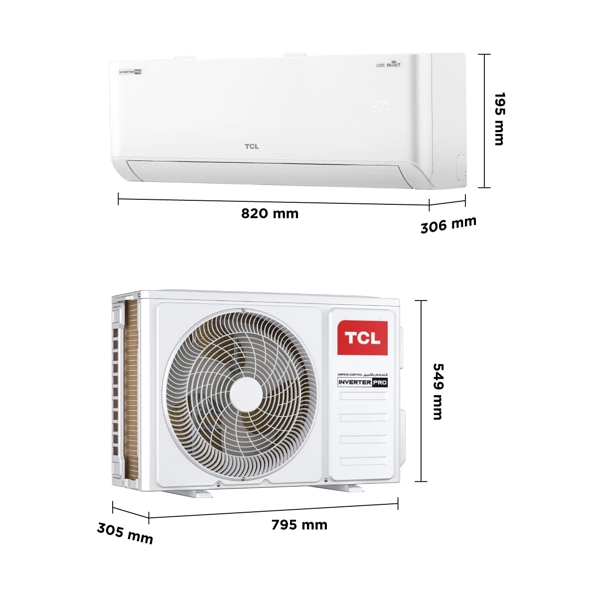 TCL TAC -12CHSA/TPB BREZEIN T3 - Smart Inferter 1 ton, control 6 stages and automatic conversion