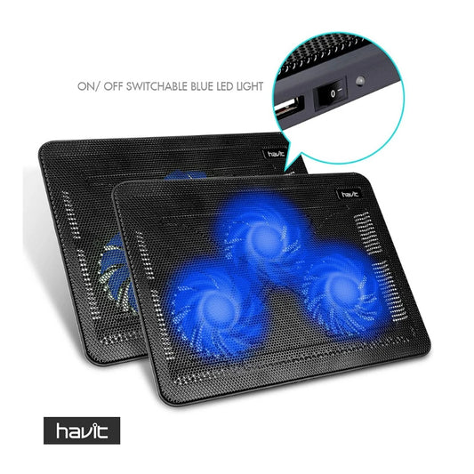 وسادة تبريد الألعاب هافيت باللون الأسود