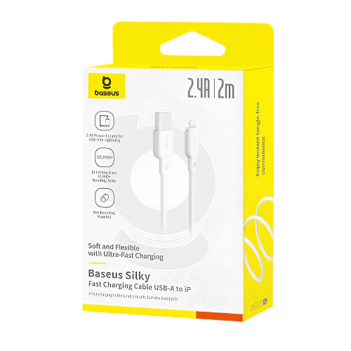 كابل باسيوس Silky آيفون 2 متر أبيض