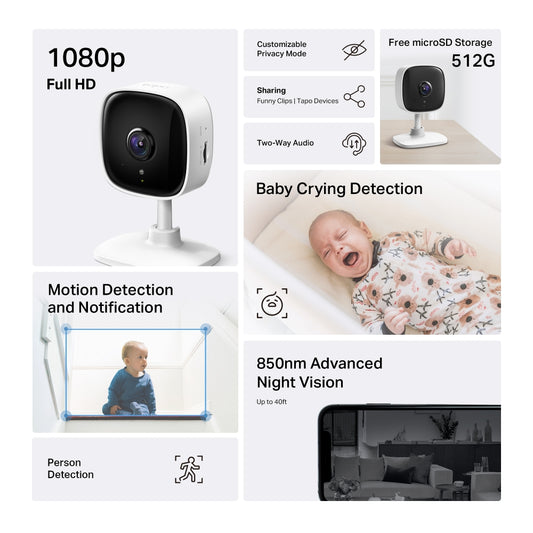 Home Security Wi-Fi Camera Tapo C100-Wi-Fi Free Security Camera Tapo C100