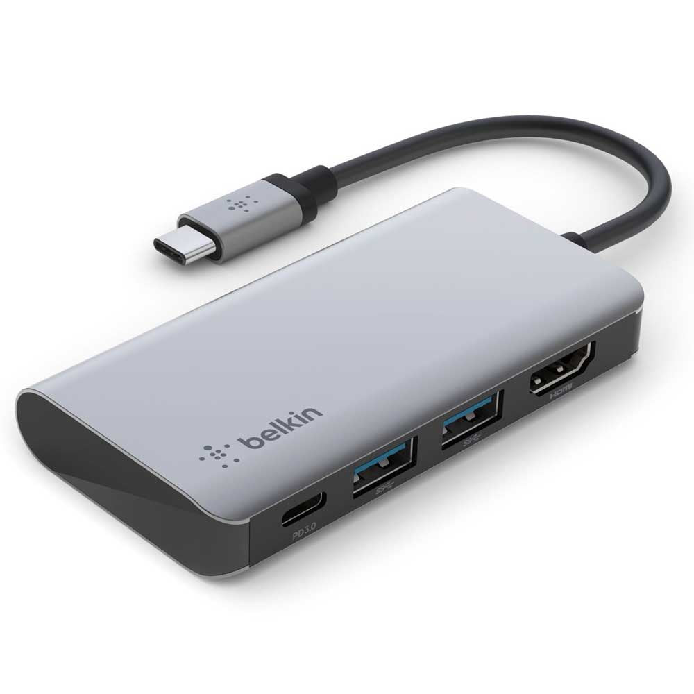 The USB-C 4 in 1 multi-ports, gray