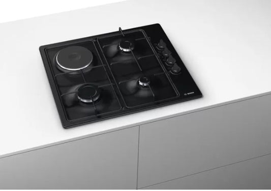 Cooks built -in 60 cm black gas and Bush electricity