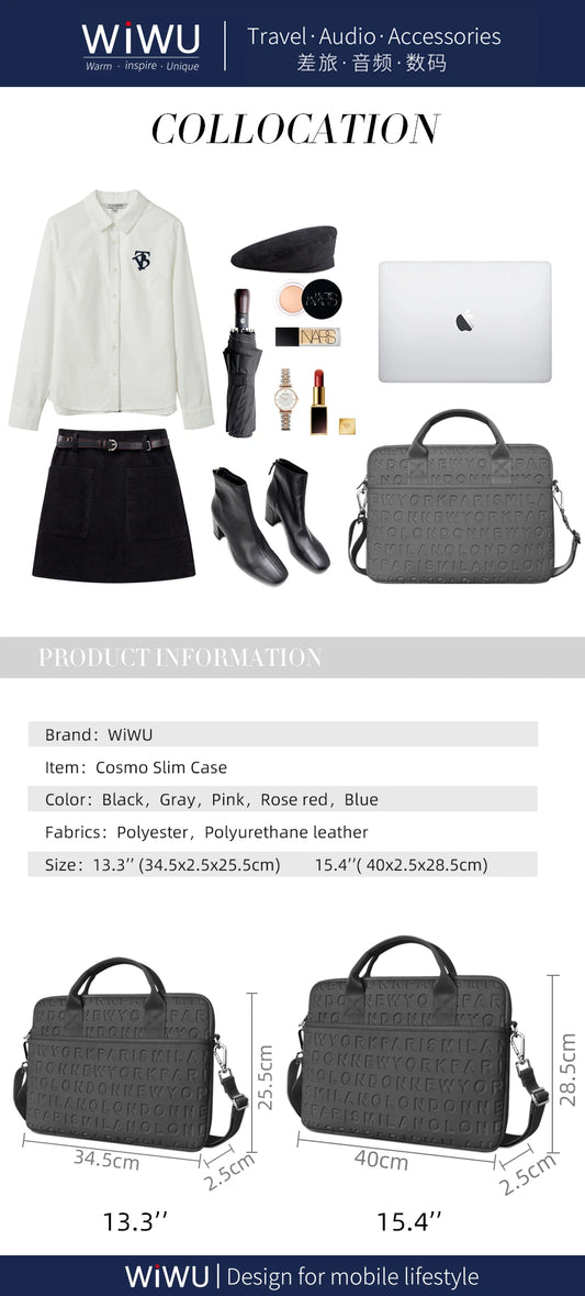 Wiwu waterproof, Lycra Cosmo, a mobile computer bag, handbag, with a belt for men and women