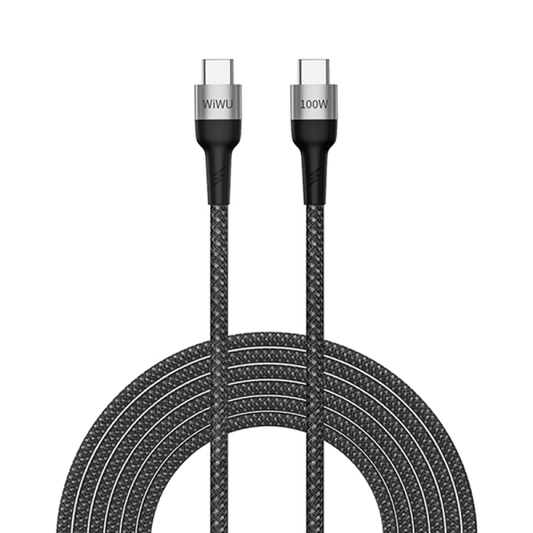 Wiwu F15 100W Cyclone PD cable fast -charging data type C to type C 1.5 meters - black