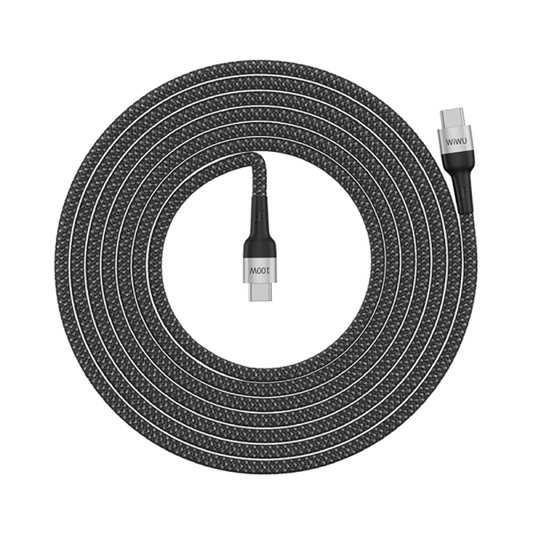Wiwu F15 100W Cyclone PD cable fast -charging data type C to type C 1.5 meters - black