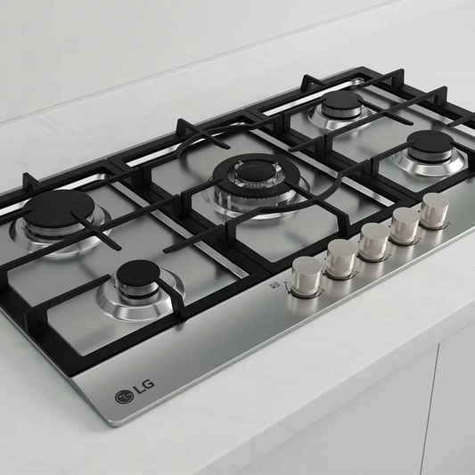 طباخ غاز مدمج ال جي 5 شعلات ستانلس ستيل 90 سم | LG CG5Z3626S Built-in Cooktop