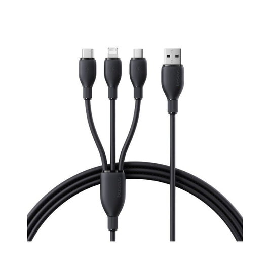 باسيوس كابل ألترا فاست 3 في 1 USB-A→M+L+C 3.5A بطول 1.3م