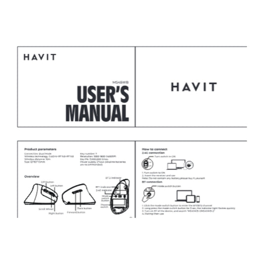 ماوس هافيت MS45WB اللاسلكي باللون الأبيض