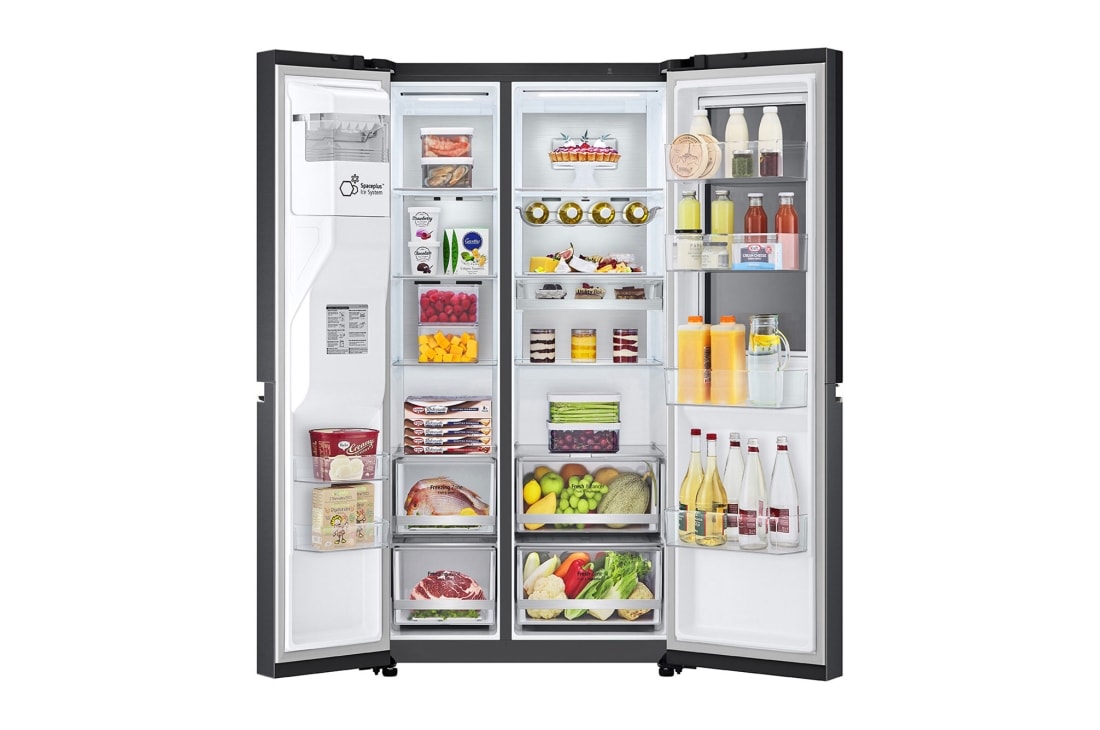 LG Instaavio 611 liter refrigerator, door, UVNANO ™ technology, longitudinal cooling technology, ™ thinQ technology, black color