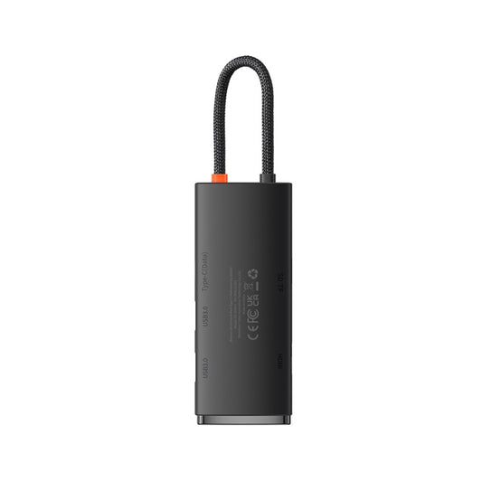 باسيوس موزع منافذ Lite 6 منافذ Type-C (HDMI+USB3.0+SD/TF) أسود