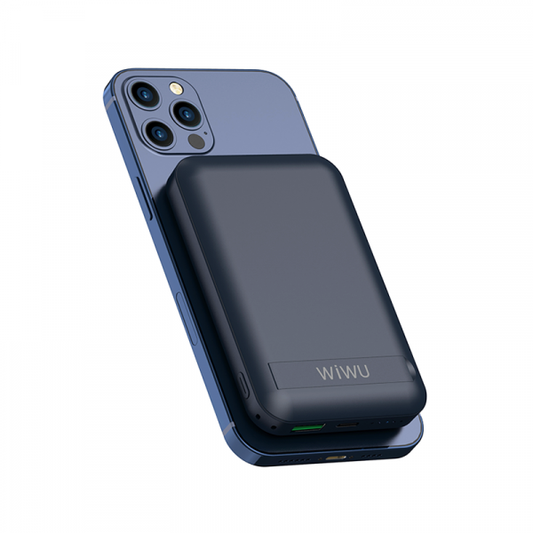 Power Bank Wiwu Snap Cube with a wireless magnetic charging 10,000 mAh - blue