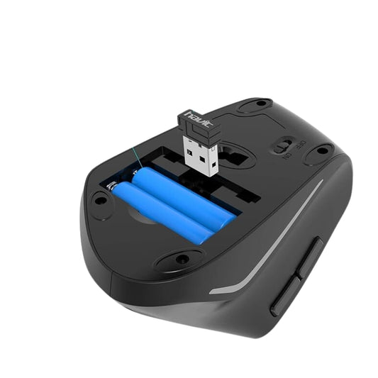 ماوس لاسلكي عمودي أسود من هافيت