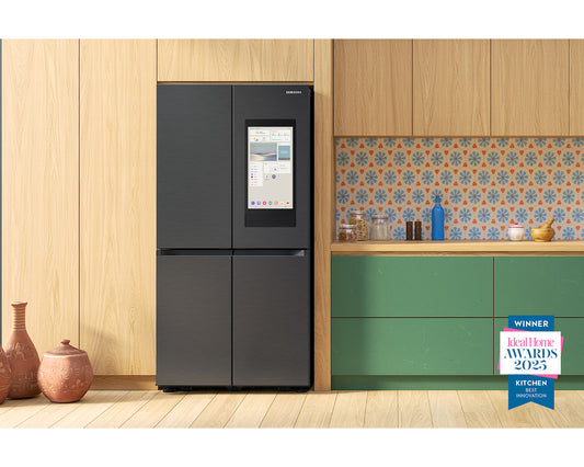 ثلاجة سامسونج Bespoke AI بـ 4 أبواب سعة 645 لتر - موديل RF65DG9H0EB1EU - لون أسود كربوني