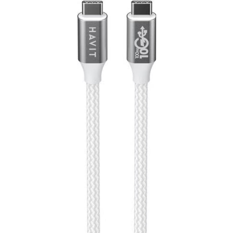 كابل Havit CB6311 نوع C إلى L بطول 1 متر وقدرة 30 واط، اللون الأبيض