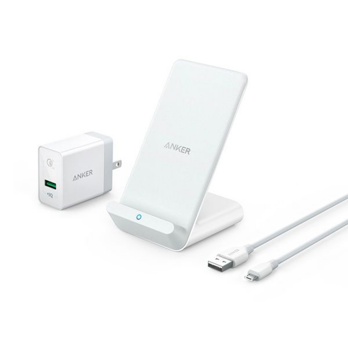 Stand denied with QC 3.0 watt charger - white