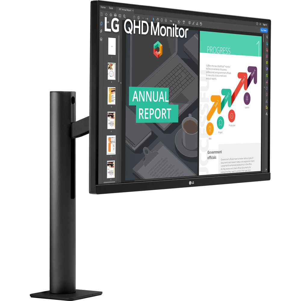 LG 27 'Qhd Ergo Ips Monitor with USB Type-C and Ergo Stand