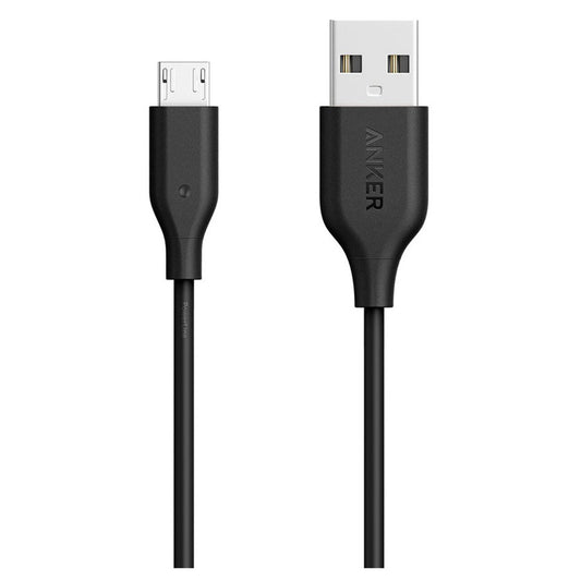 أنكر باورلاين مايكرو USB (1 قدم) أسود