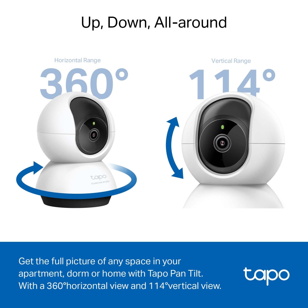 Pan/Tilt AI Home Security Wi-Fi Camera Tapo C220 - كاميرا Wi-Fi للأمن المنزلي مع تقنية Pan/Tilt والذكاء الاصطناعي