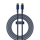 كابل شحن سريع باسيوس Tungsten Gold بقوة 100 واط - من Type-C إلى Type-C بطول 1 متر (Deepsea Blue)