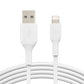 "كابل Belkin من Lightning إلى USB-A، يتحمل أكثر من 8000 انحناء، بطول 2 متر - أبيض"